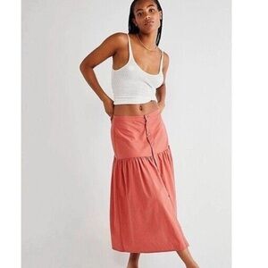 NWT FP Juliette Button Front Maxi Skirt In Rosette